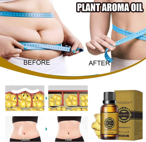 Toheok 3 Bottle Abdominal Drainage Ginger Oil,Belly Drainage Belly Off Massage Oil Massage Liquid