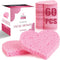 60-Count Compressed Facial Sponges, 100% Natural Cosmetic Spa Sponges for Cleansing, Exfoliating Mask (Pink Heart)
