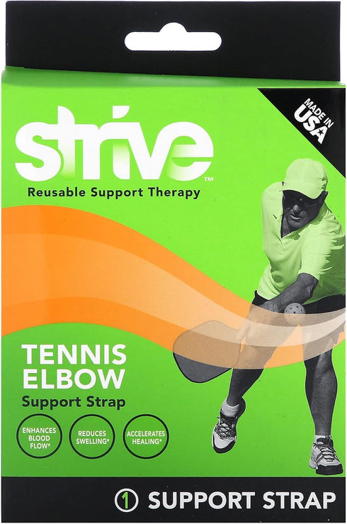 Strive Tennis Elbow Support Strap and Brace for Joint Pain Relief and Muscle Recovery, Made in the USA, For Men or Women
