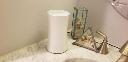 Clean Lines, Modern Design, Long Running, White Essential and Aroma Oil Diffuser, Room and Air Freshener, Bathroom and Kitchen Decor by EcoGecko