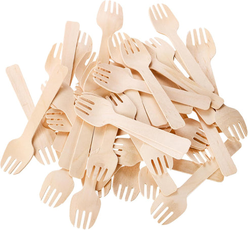 Hedume 500 Pack Disposable Wooden Sporks, 4" Biodegradable Compostable Birchwood Fork Spoon 2-in-1 Utensil, 100% All-Natural, Eco-Friendly, Perfect for Dessert, Appetizers, Cocktails by Hedume