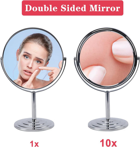 Schliersee 10X Magnifying Makeup Mirror, Double Sided 1X/10X Swivel Table Desk Mirror (8 inch)
