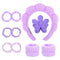 YISSION Purple Spa Headband & Wristband Set, Skincare Headband & Wrist Bands for Washing Face, Makeup Hair Scrunchies