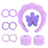 YISSION Purple Spa Headband & Wristband Set, Skincare Headband & Wrist Bands for Washing Face, Makeup Hair Scrunchies