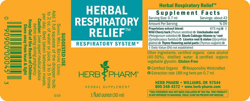 Herb Pharm Herbal Respiratory Relief Liquid Formula with Wild Cherry Liquid Extract, 1 Fl Oz (Pack of 1)