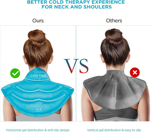 Comfytemp Ice Pack for Neck Shoulders - FSA HSA Approved, Reusable Cold Neck Ice Pack Wrap for Upper Back Pain Relief