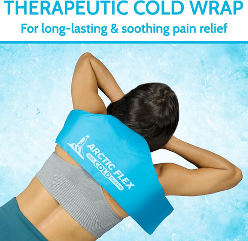 Arctic Flex Neck Ice Pack, Cold Compress Shoulder Therapy Wrap, Reusable Medical Freezer Gel Pad for Swelling, Injuries