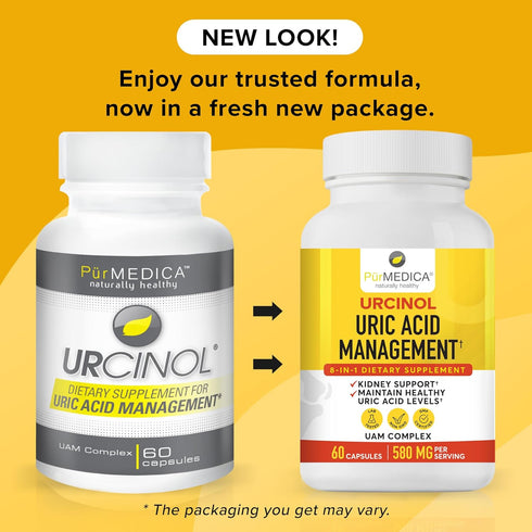 Urcinol Uric Acid Supplement for Joint Support - 60ct (Pack of 1) with Turmeric Root, Acai, Banaba Leaf