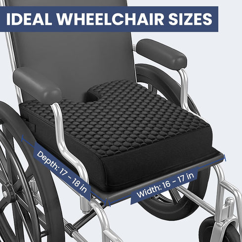 (18"x16"x3") Tailbone, Wheelchair Seat Cushion with Honeycomb Message Dots & High Resilient Foam - for Sciatica, Coccyx