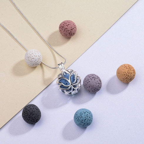 Set, Essential Oil Diffuser Necklaces & Earrings Women Aromatherapy Jewelry with Lava Rock Stones