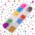 Mix Color Size 2400pcs Mermaid Rhinestones Flat Back Glass Iridescent Nail Stone Gems with 2000pcs Caviar Beads