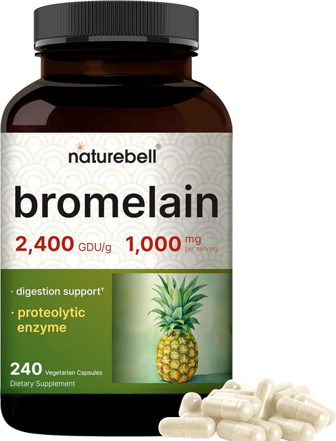 NatureBell Bromelain 1,000mg | 240 Veggie Capsules | Digestive Enzymes & Joint Support