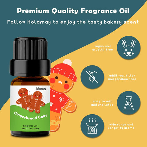 Bakery Fragrance Oils, Holamay Scented Oils for Soap & Candle Making, 10 Packs of 5ml Aromatherapy Essential Oils for