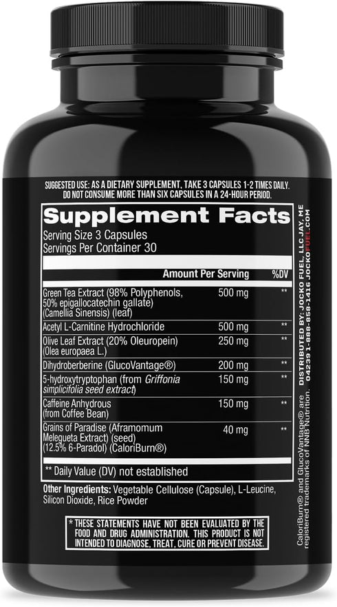 Jocko Fuel Burner for Men & Women - 90 Count Healthy Weight Support Supplement, Appetite Regulator & Metabolism