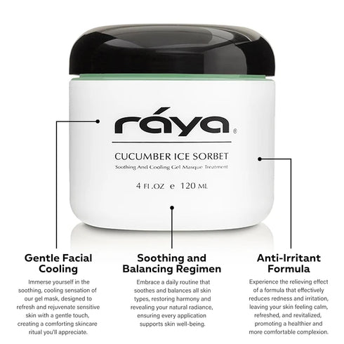 Raya Cucumber Ice Sorbet Masque (608) - Soothing & Cooling Facial Gel Mask for All Skin - Reduces Redness & Inflammation