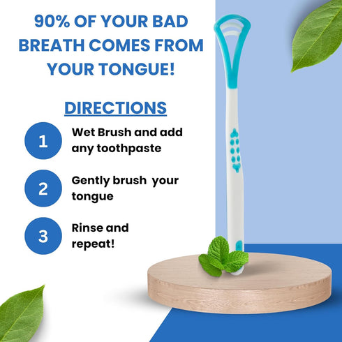 Tongue Scraper for Fresh Breath, Perfect for Adults and Kids, 3 Pack for Oral Hygiene and Bad Breath