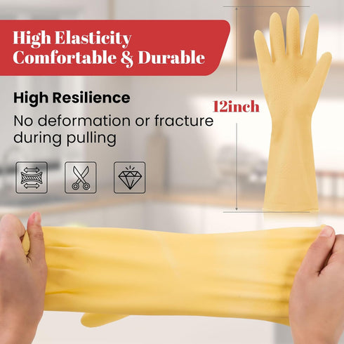 Rubber Cleaning Gloves for Dishwashing, 6 Pairs Kitchen Gloves for Washing Dishes, Reusable Household Gloves