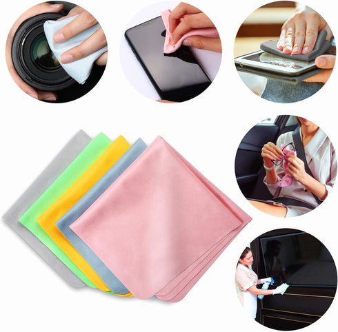 Extra Large Microfiber Cleaning Cloths (12"x 12") for Eyeglasses, Reusable Cleaner Wipes for All Glasses and Screens