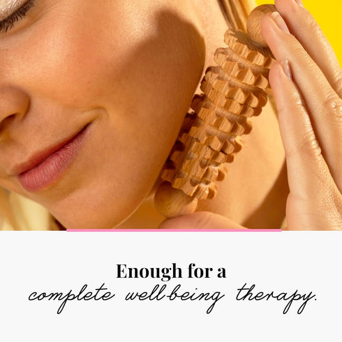Set 2 (2 Set) tuuli Body and Face Roller, Multi-Functional Wooden Massage Roller, Helps Ease Muscle Tension and Support