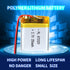3.7V 350mAh Lithium Polymer Ion Battery, Rechargeable with 2P PH 2.0mm Connector
