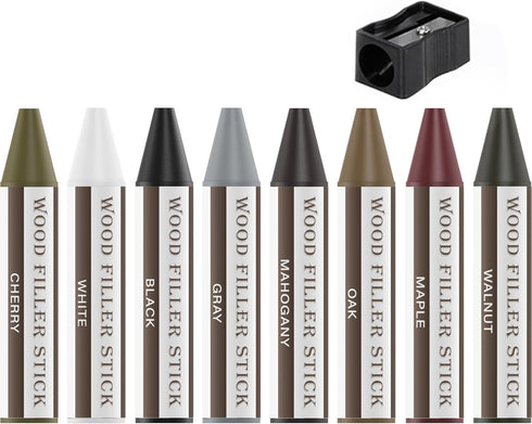 Wood Filler Sticks, 8 Colors Wax Filler Sticks for Scratches, Furniture Scratch Repair Kit