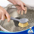 Pack 2 MR.SIGA Dish Brush with Bamboo Handle Built-in Scraper, Scrub Brush for Pans, Pots, Kitchen Sink Cleaning