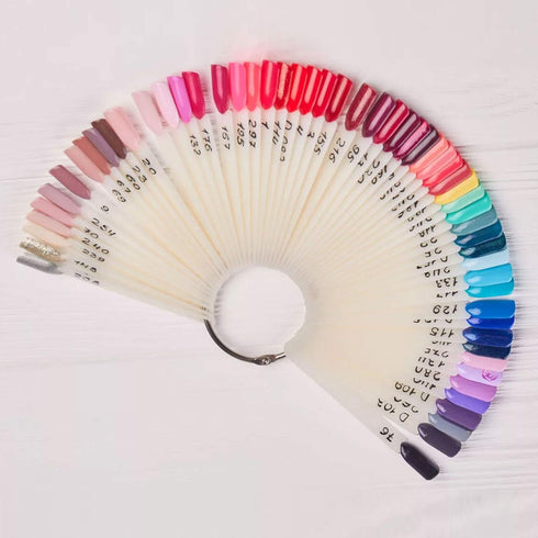 ZOENHOU 150 Nail Swatches - Plastic Nail Art Sample Sticks with Ring for Professional Use and Home DIY Art Supplies