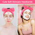 Ondder Spa Headband (8 Pack) - Rose Red Skincare Headbands for Women and Girls, Cute Bow Head Bands