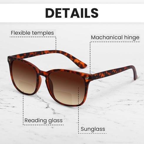 UV400 Yogo Vision Bifocal Reading Sunglasses Men Women Classic Retro Sun Readers Lightweight Outdoor Eyewear