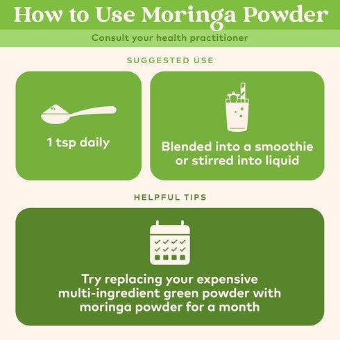 ORGANIC INDIA Moringa Powder - Moringa Oleifera Leaf Herbal Supplement, 8 oz, USDA Certified Organic