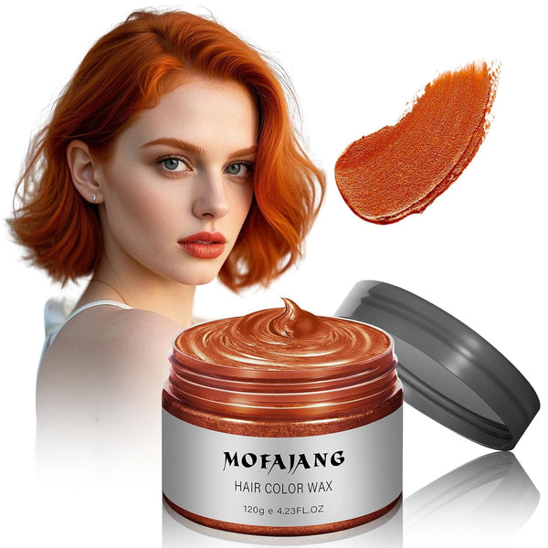 Temporary Hair Color Orange Spray, Natural Hair Wax for Kids Women, Washable Hair Dye for Parties, Halloween