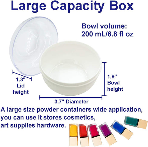 Large 3.5" Storage Body Powder Container, White After-Bath Powder Case with Hand Holder for Makeup and Baby Care