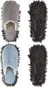 Jecery 2 Pair Microfiber Slippers, Washable Cleaning Slippers for Floor Dust and Dirt Cleaning Tool Supplies