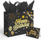 Sipthene 13 Black Birthday Gift Bag with Tissue Paper and Greeting Card, Happy