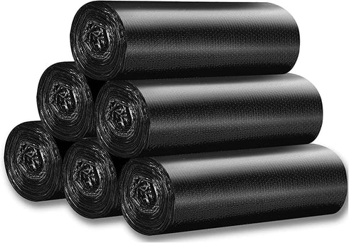 Kitchen Garbage Bags, Black Trash Bag, 100 Counts 4 Gallon, 45x60Cm with Handles for Bathroom