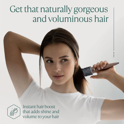 Professional Round Brush for Blow Drying 1.7 Inch – Ceramic Ionic Brush for Precise Styling & Volume