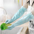 RARITYUS Household Kitchen Cleaning Gloves Waterproof Cotton Lined Dishwashing Non-Slip Long Cuff Gloves