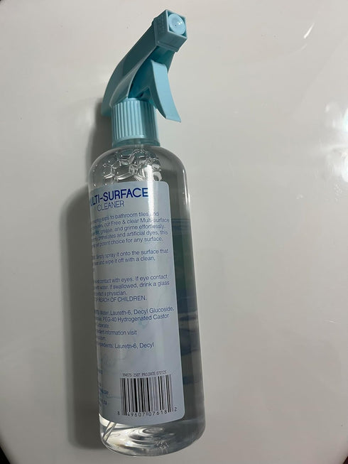 HOMEBRIGHT 16.9 oz Free & Clear Multi-Surface Cleaner Spray, Dye Free, No Harsh Chemicals, Plant Based, fl