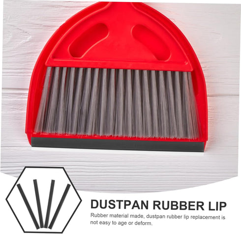 Uonlytech 4pcs Dustpan Rubber Lip Replacement for Dustpan Edge, Rubber Strip for Dustpan Repair Finishing Garbage Shovel
