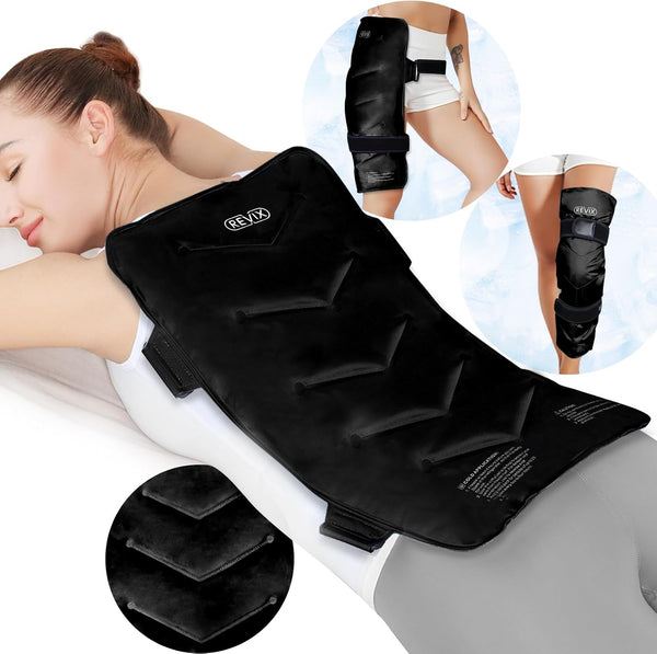 REVIX Extra Large Ice Pack for Back Pain Relief, Reusable Gel Ice Packs for Back, Hip, Leg Swelling, Bruises, Sprains,