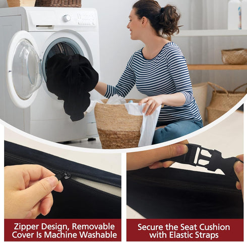 JZHLLA 16 18 2-4 Inch Wedge Wheelchair Seat Cushion Velvet and High Density Foam Wheelchair Cushions with Adjustable