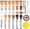 Wood Furniture Repair Kit, 6 Oak Color Wood Fillers with 6 Touch Up Markers and Polish Wax for Wooden Stains