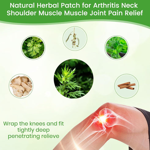 MQUPIN 24Pcs Knee Patches, Natural Knee Pain Relief Arthritis Patch for Back, Neck, Shoulder Pain