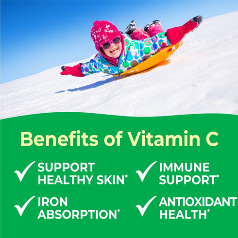 Kids Vitamin C Chewable Tablets 250mg - Vegan, Gluten Free, Nut Free - Tasty Natural Cherry Flavor - 120 Chewables
