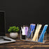 QPEY Acrylic Pen Holder Organizer with 4 Compartments, Clear Makeup Brush Holder for Office Desk Accessories