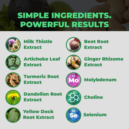Balance ONE Liver Support Supplement with Milk Thistle Extract, Dandelion Root & Molybdenum, Vegan Capsules, 1 Month