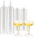 Oasis Creations Plastic Champagne Glasses Set, 50 Count, 4 Ounce Stem Cups for Birthday Party, Wedding Reception and