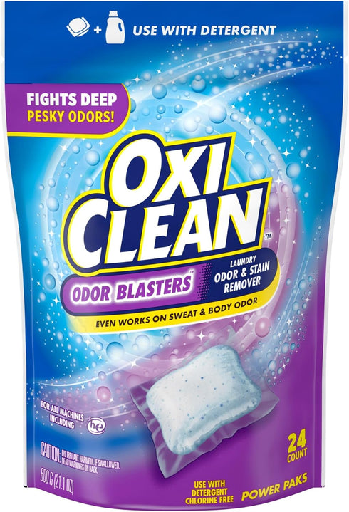 OxiClean Odor Blasters, Odor and Stain Remover Power Paks, 24ct