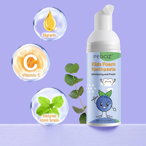 Mcukv Children,360Care Foam Toothpaste Kids, Kids Mouthwash with Fruit Flavor - Toddler Toothpaste Age for Natural