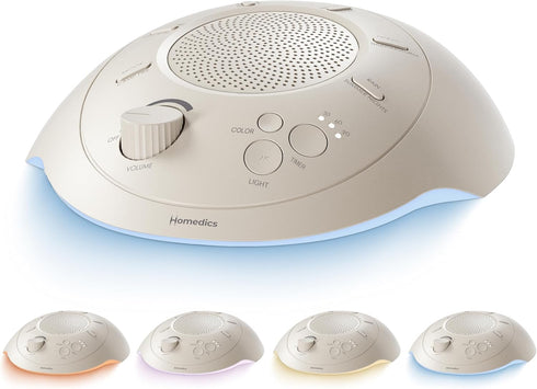 Homedics Sleep Better Portable Sound Machine, Night Light,12 Soothing Sounds Including White